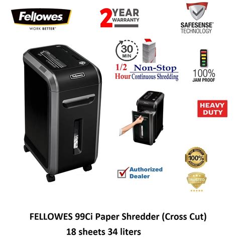 Fellowes 99ci Heavy Duty Industrial Paper Shredder – Ultrashine Tech