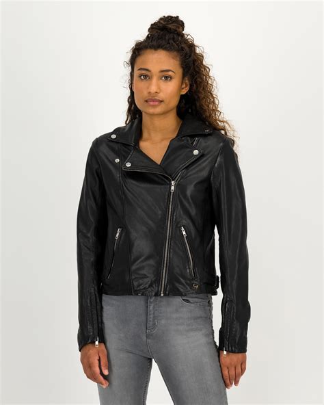 Women's Tyra Leather Biker Jacket | Old Khaki