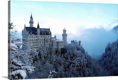 Neuschwanstein Castle in winter, Schwangau, Allgau, Bavaria, Germany, Europe Wall Art, Canvas ...