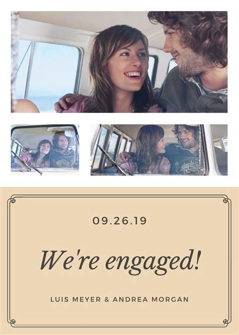 Free, printable engagement announcement templates | Canva