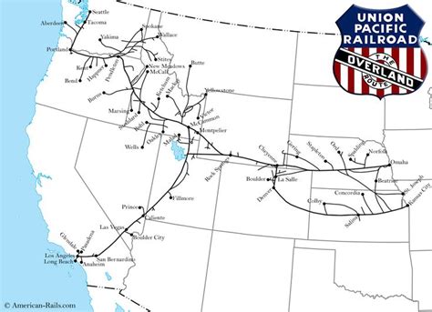 Map of the Union Pacific Railroad in the United States