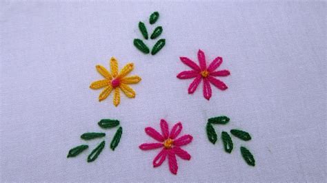 Lazy Daisy Stitch | How to Sew Lazy Daisy Flower Stitch | Hand ...