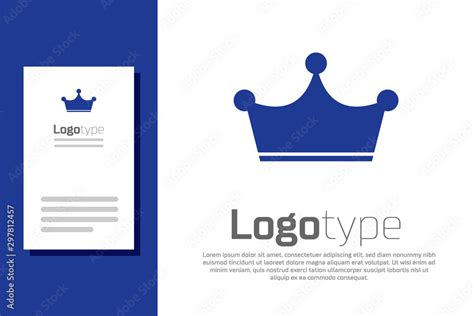 Blue Crown icon isolated on white background. Logo design template element. Vector Illustration ...