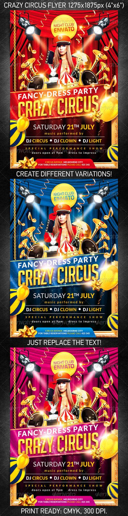 Crazy Circus Party Flyer, PSD Template by 4ustudio on deviantART