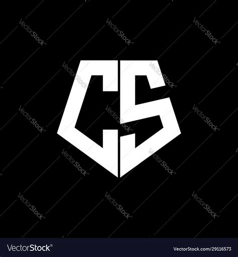 Cs logo monogram with pentagon shape style design Vector Image