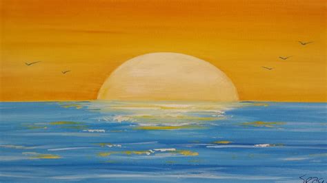 How To Painting A Sunset Seascape In Acrylic (Narrated Time Lapse) - YouTube