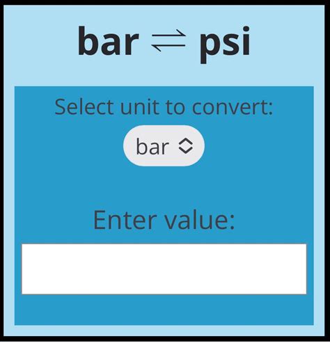 BAR TO PSI - Instrumentation basics