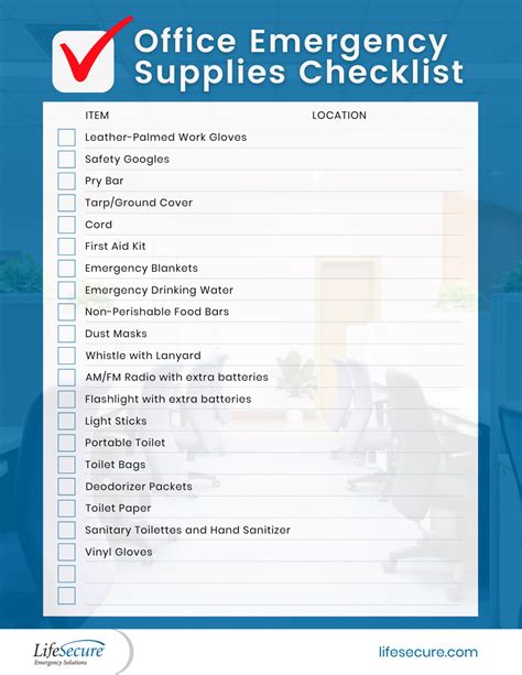 Office Emergency Kit Checklist - LifeSecure