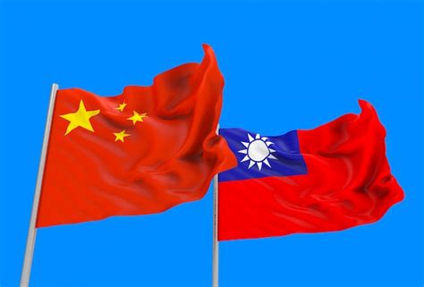 Premium Photo | 3d rendering. flowing China and Taiwan national flags with clipping path ...