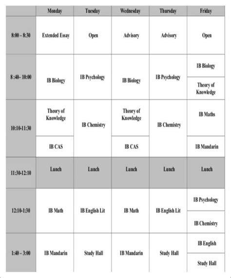 FREE 15+ Study Schedule Samples & Templates in PDF | MS Word | Excel