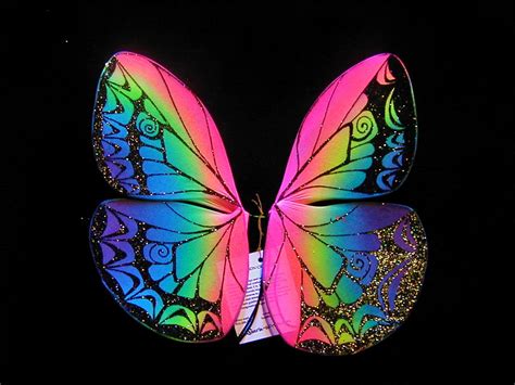 rainbow butterfly | flourescent rainbow butterfly wings with sparkly black veins $50.00 ...