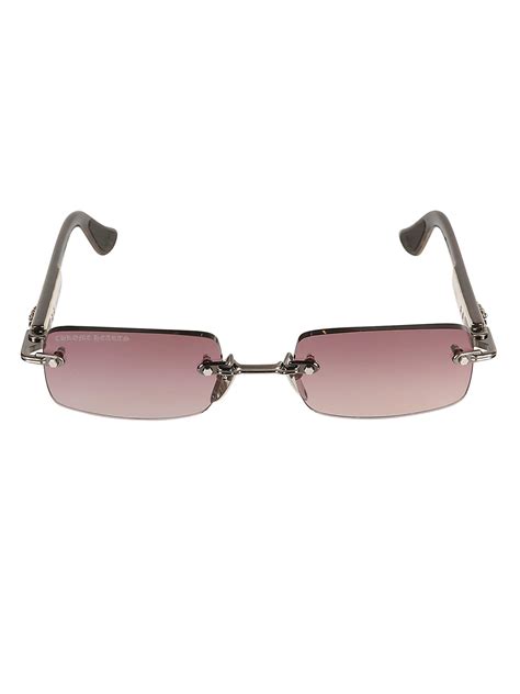 Chrome Hearts Rectangle Rimless Sunglasses in Brown | Lyst UK