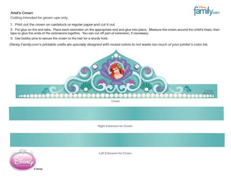 Ariel's crown | Free party printables | Disney princess party, Disney princess ariel, Little ...