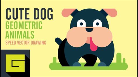 How to draw a dog, Speed Drawing, Adobe Illustrator Tutorial - YouTube