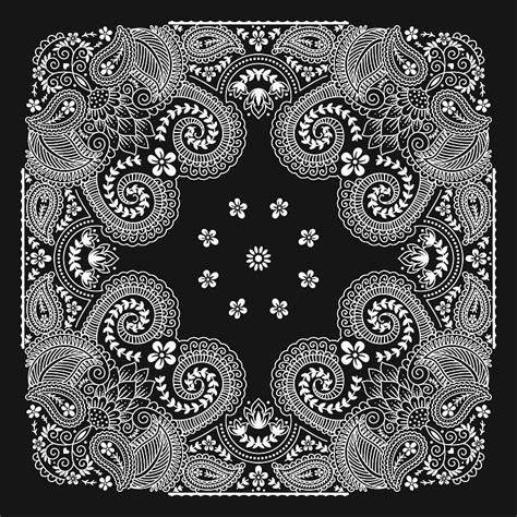 1080P free download | Bandana Paisley Ornament Pattern Classic Vintage Black and White 3252519 ...