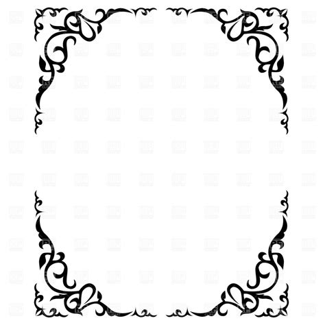 Rustic Border Clipart Black And White - From My Heart