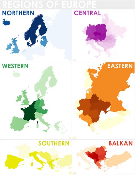 Regions of Europe - Vivid Maps