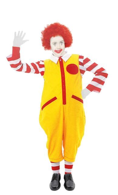 Childs Age 10-12 Ronald Clown McDonald Costume Fast Food Childrens ...