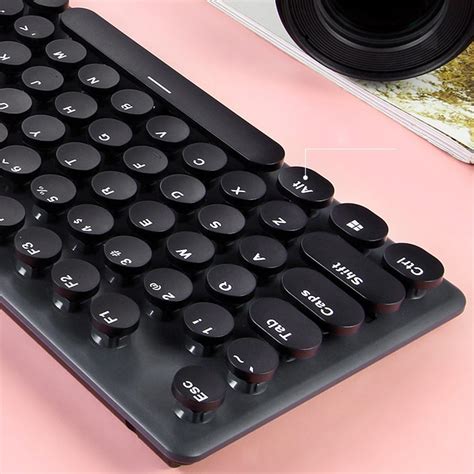 104 keys N520 Wireless Mechanical Keyboard and Mouse Set Round Key Full ...