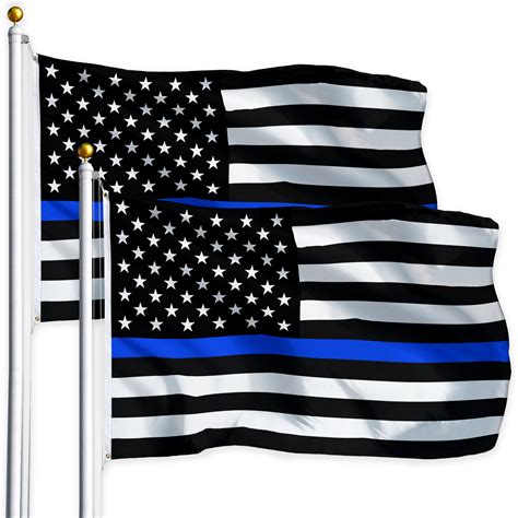 Home & Garden 3 PACK 3'x5' THIN BLUE LINE FLAG BLACK & WHITE USA FLAG Law Enforcement Yard ...