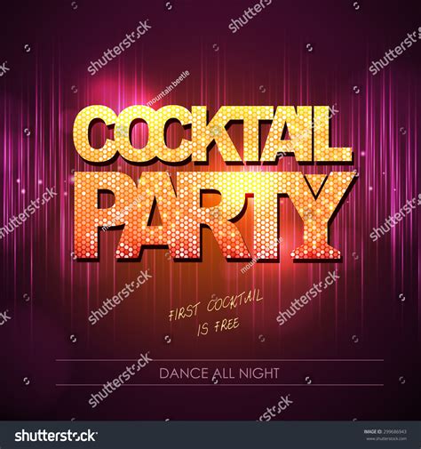 Typography Disco background. Cocktail party - Royalty Free Stock Vector 299686943 - Avopix.com