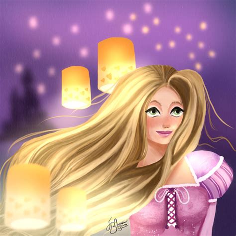 Disney Tangled Rapunzel with Lanterns Digital Art by legendarydreamer92 ...