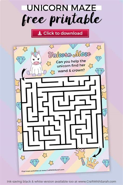 Unicorn Maze Printable | Craft With Sarah