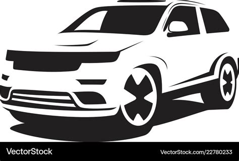 Suv car silhouette Royalty Free Vector Image - VectorStock