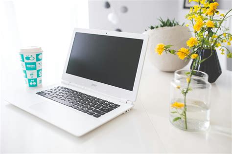 Acer Chromebook on the white desk · Free Stock Photo