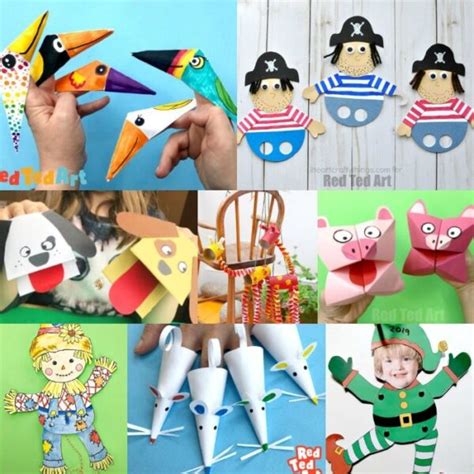 DIY Paper Puppets with Templates - Red Ted Art - Make crafting with ...