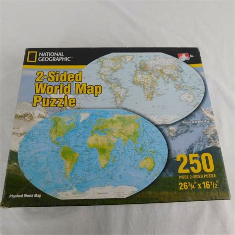 National Geographic World Map Puzzle 2 Sided Oval Shaped 250 Piece Ages 5+ #NationalGeographic ...