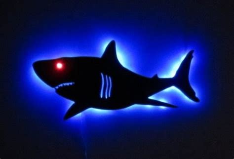 Wall Pediments: Shark Silhouette Glow Art