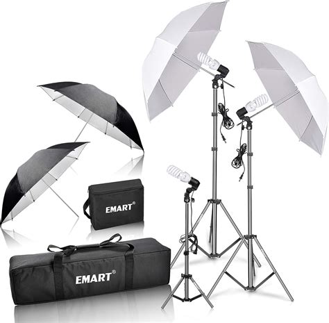 EMART Umbrella Photography Lighting Kit with 700W CFL 5500K Bulbs,Soft Light Continuous ...