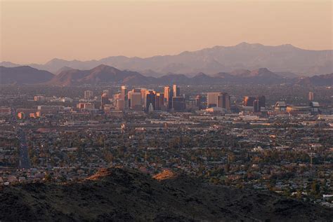 Phoenix Skyline At Sunset by Davel5957