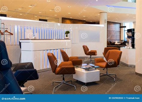 Car Dealership Interior, New Car Sales, Office Space with Stylish Modern Renovation Stock Photo ...