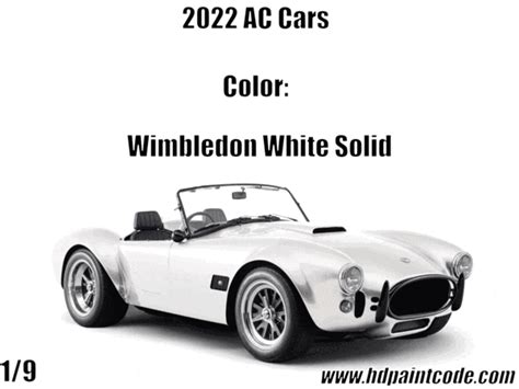 Ac Cars Paint Codes & Color Charts