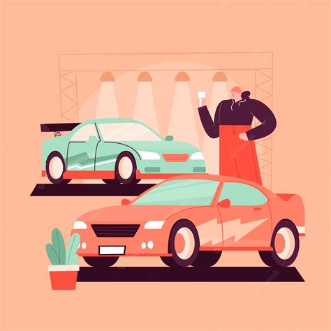 Premium Vector | Flat design car show illustration