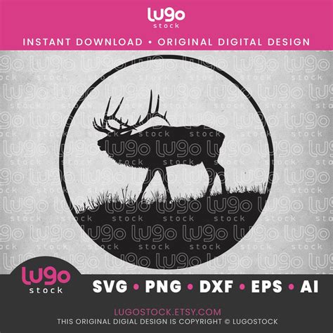 Bull Elk Silhouette Vector Clipart INSTANT DIGITAL DOWNLOAD Svg Png Dxf ...