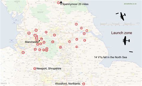 Map of V1 attack on Manchester – aircrashsites.co.uk