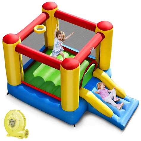 Gymax Kids Inflatable Bounce House Bouncer Slide Indoor Outdoor with 350W Blower - Walmart.com