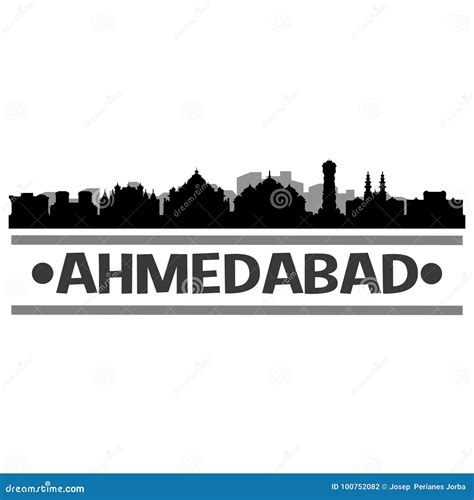 Ahmedabad City Icon Vector Art Design Skyline Stock Vector - Illustration of label, destination ...