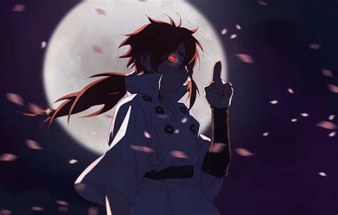 Обои ночь, луна, наруто, naruto, art, sharingan, Ootsutsuki Indra, by ...