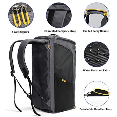 Gym Duffle Bag Backpack with Shoe Compartment &Wet Pocket, 50L Large ...