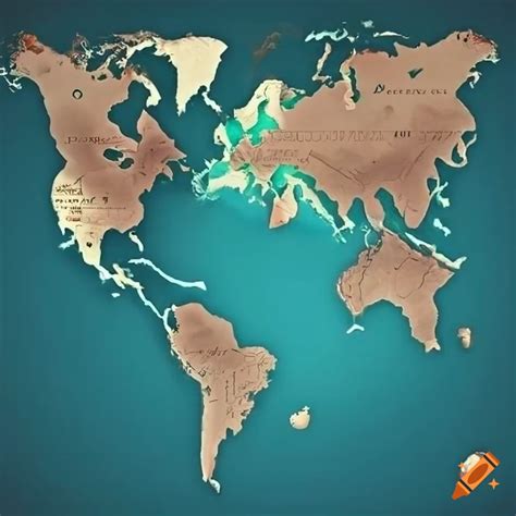 World map illustration on Craiyon