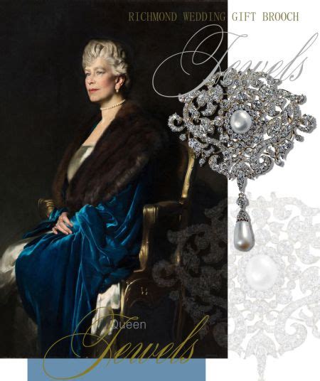 Richmond Diamond Pearl Brooch Pendant| Royal Marriage Presents Queen Mary | ROYAL MAGAZIN