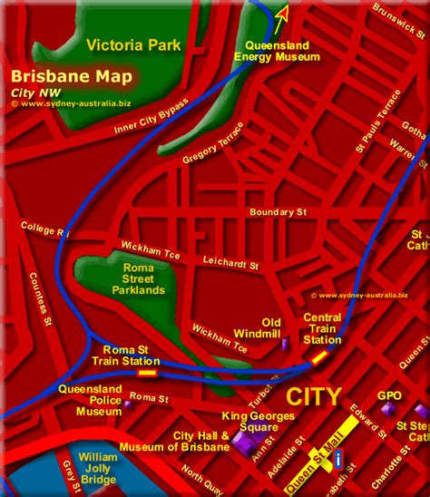 Brisbane CBD Map - Queensland Tourist Guide