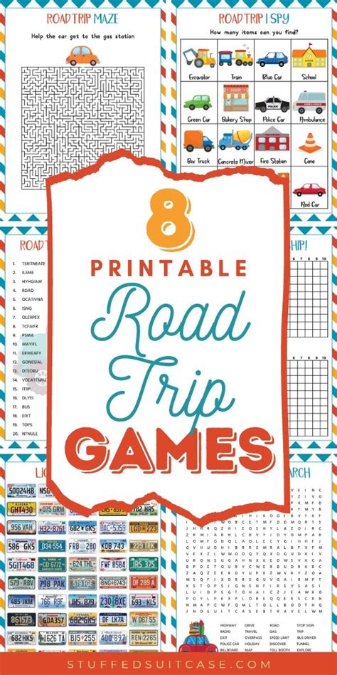 Printable Road Trip Games for Kids - License Plate, Bingo, I Spy...