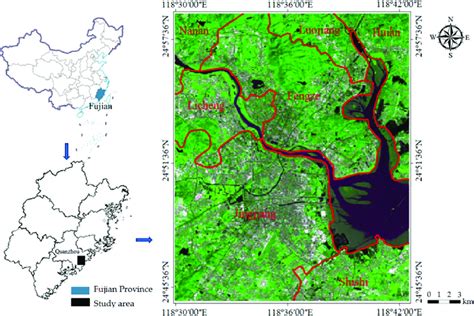 Location of the study area (Quanzhou city) (right) in the context of... | Download Scientific ...