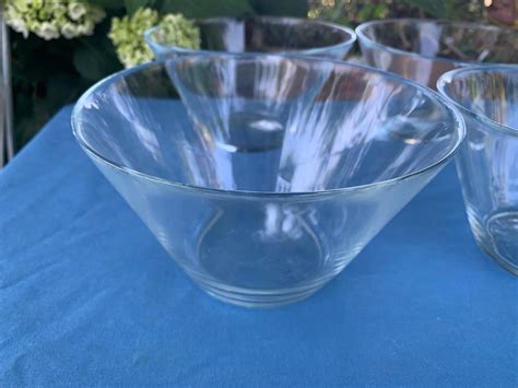 Vintage Clear Glass Large Salad Bowls By K Hagberg M Hagberg | Etsy