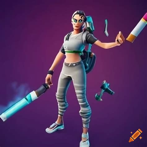 Promotional artwork of fortnite with cigarette update on Craiyon